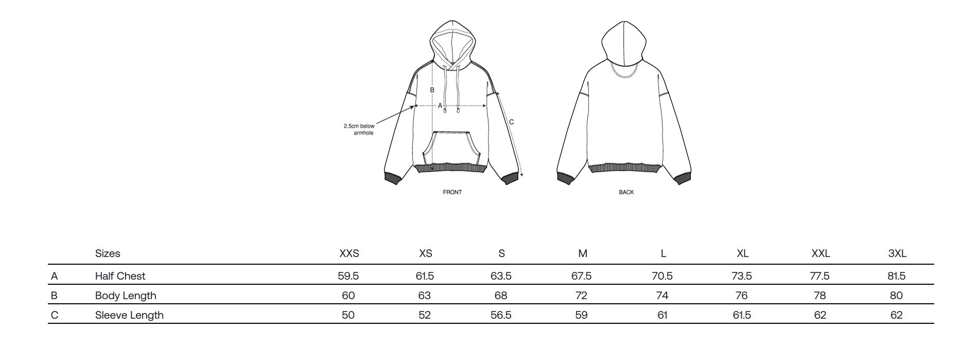 Sizechart