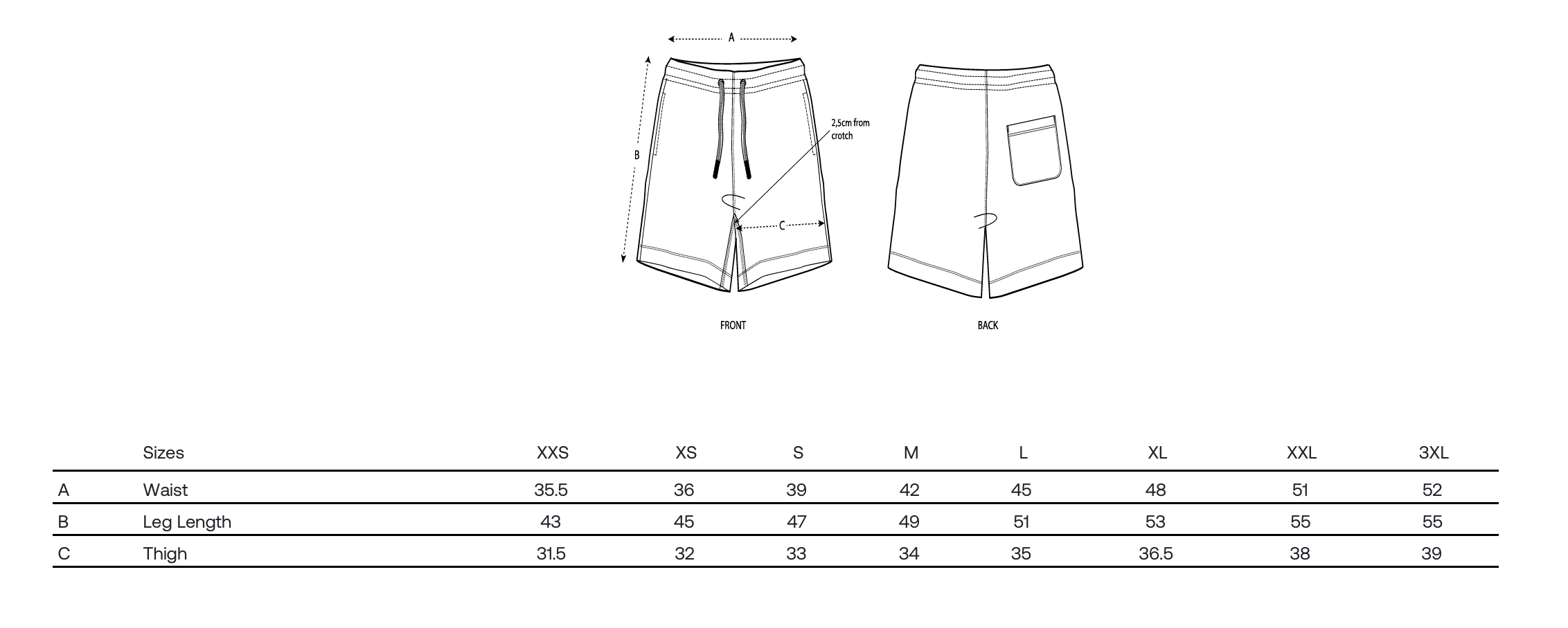 Sizechart